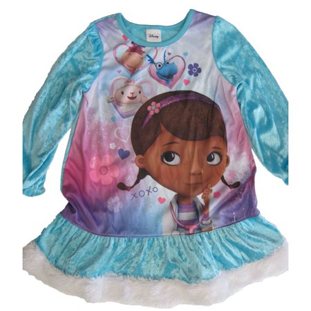 Little Girls Turquoise Doc McStuffins Image Printed Nightgown 4-6
