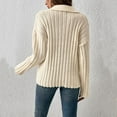 thumbnail image 5 of Womens Cable Knit Sweaters Long Sleeve V Neck Sweater Tops Casual Pullover Shirts Fall Fashion Outfits Apricot S, 5 of 7