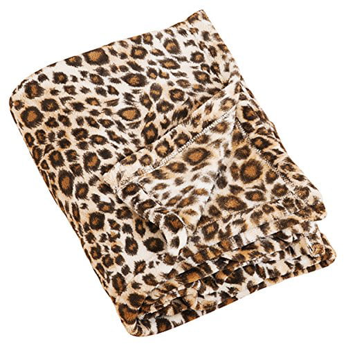 Fennco Styles Cheetah Print Plush Throw Blanket, 50