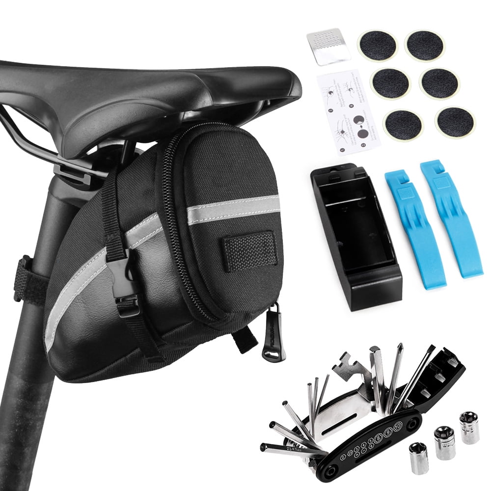 Portable Bike Bicycle Saddle Bag Cycling Seat Pack Multi-Purpose Repair Tool Kit 