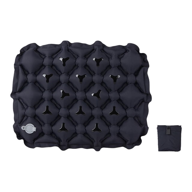 koolsoo Coussin de Siège Gonflable Confortable Coussin Pliable pour Escalade Randonnée Plein Air Noir