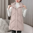 thumbnail image 6 of LYXSSBYX Puffer Vest Women Clearance Fashion Women Pocket Coat Long Jacket Winter Sleeveless Down Cotton Waistcoat, 6 of 7