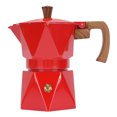 thumbnail image 1 of Cafetière Moka en Aluminium Rouge de 2 Tasses, Cafetière Italienne pour Cuisinière en Forme de Diamant 3D avec Double Valve, Poignée Résistante à la Chaleur, Compatible avec les Plaques de Cuisson au Gaz, Électriques, de Camping et à Induction, Durable de Qualité Alimentaire, 1 of 7