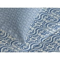 thumbnail image 4 of Ambesonne Damask Quilted Bedspread Set 3 Pcs, Symmetrical Old Flowers, King Size, Slate Blue Ivory, 4 of 5