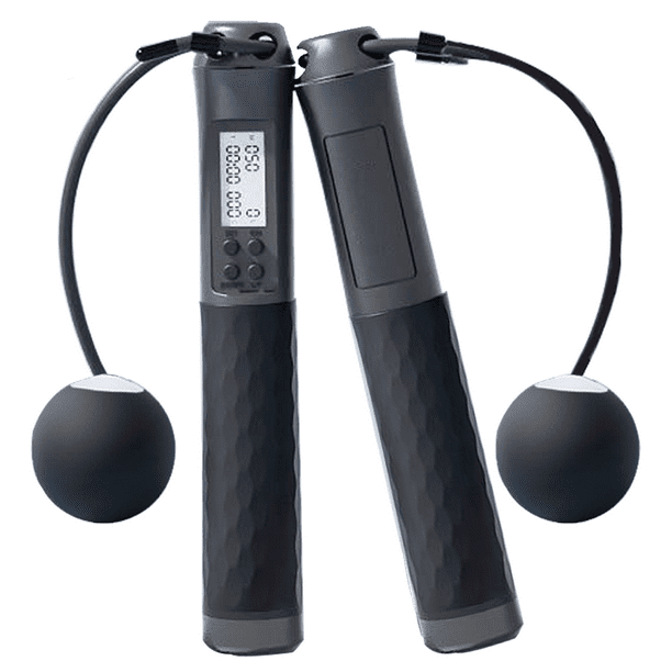 Cuerda para saltar, cuerda para saltar ajustable con contador para adultos y niños, cuerda para saltar de velocidad sin cuerda con contador de calorías para fitness, boxeo, ejercicio
