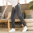 thumbnail image 3 of Men's Casual Pants Men'S Loose Straight Summer Casual Pants Breathable Dark Gray 5XL, 3 of 3