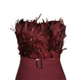thumbnail image 2 of Liacowi Women Elegant Feather Jumpsuit Sexy Off Shoulder Strapless Tube Top Dressy Belted Wide Leg Pants Romper Clubwear, 2 of 3