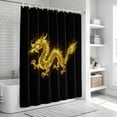 thumbnail image 6 of Dragon Flames Shower Curtain, Waterproof Shower Curtains for Bathroom, Yellow Dragons Abstract Modern Art Washable Fabric Bathtub Curtain Set Bath Decor with 12 Hooks Standard 72"x72", 6 of 8