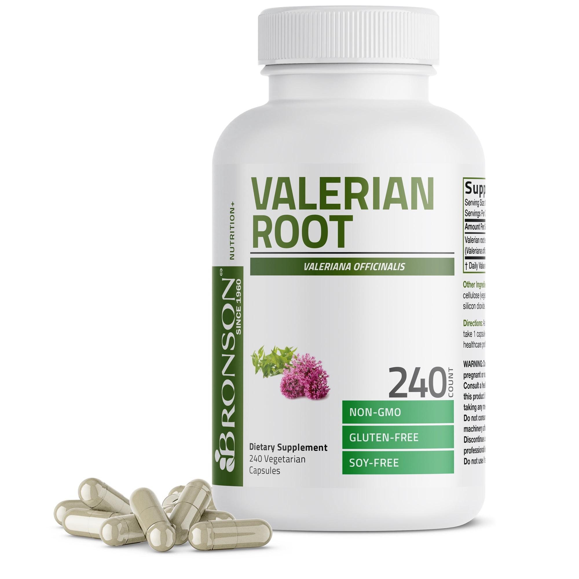Bronson Valerian Root Valerian Officinalis, Herbal Sleep Aid Promotes Relaxation - Non-GMO, 240 Vegetarian Capsules