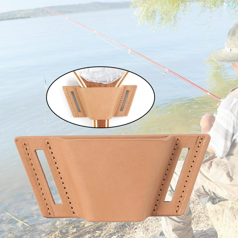 1PC Net Holder PU Leather Accs Durable Safety Landing Professional  Universal Supply Belt Type for Fly Fishing Traveling Outside River Boat