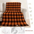 thumbnail image 5 of Black Orange Plaid Blanket Soft Cozy Warm Throw Blanket for Couch, Plush Fuzzy Flannel Fleece Blankets for Sofa, Farmhouse Buffalo Check Gingham Bed Blankets Lightweight Gifts for Women, 50"x60", 5 of 9