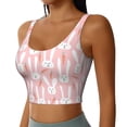 thumbnail image 2 of Vsdgher Cute Rabbit Carrot Print Women Sleeveless Athletic Tank Top Built-in Bra Camisole Sports Vest for Yoga Running Fitness Exercise with Removable Pads, 2 of 8