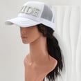 thumbnail image 4 of Vjnyvs Rhinestones Embellished Bride Baseball Hat With White Tulle Veil Wedding Headpiece For Bridal Party Bride And Bridesmaid Caps, 4 of 7
