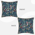 thumbnail image 3 of Haiem berry Nuts Leaf Print Velvet Soft Solid Decorative Square Throw Pillow Covers Set with Elegant Piping Christmas Cushion Case for Sofa Bedroom Car-18"x18", 3 of 8