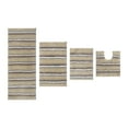 thumbnail image 2 of Home Weavers Inc Home Weavers Glamour Collection 100% Polyester Microfiber TPR Non-Slip Machine Washable Bathroom Rug Set 4PC Set - Linen, 2 of 5