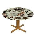 thumbnail image 3 of Wuche Retro Coffee Theme Round Fitted Tablecloth Elastic Edge Waterproof Oil-Proof Table Cover Stain-Resistant Table Cloth Fits Round Tables, 3 of 7