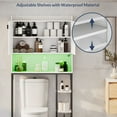 thumbnail image 2 of BELLEZE Over The Toilet Storage Cabinet with LED Light, Freestanding Above Toilet Rack with Adjustable Shelf, Bathroom Space Savers Anti-Tipping Device Included - Murano (White), 2 of 7