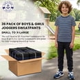 thumbnail image 3 of Yacht & Smith 36 Pack of Wholesale Childrens Unisex Jogger Bulk Sweatpants, Black Navy Gray, Comfy Lounge Joggers for Kids, 3 of 5