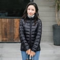 thumbnail image 1 of Chaqueta de plumón ligera de otoño e invierno para mujer, abrigo corto de plumón de pato blanco con cuello alto para mujer, 1 of 3