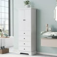 thumbnail image 2 of Ktaxon 68" Bathroom Cabinet, Kitchen Pantry Cabinet Storage Sideboard Buffet, 2-Door Wardrobe Bedroom Armoire with 4 Drawers for Living Room Office, Adjustable Shelf, White, 2 of 20