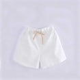 thumbnail image 7 of Mooqilaa Girls Athletic Shorts, Elastic Waist Relaxed Fit Cotton Summer Kids Running Shorts White Size 5-6T, 7 of 7