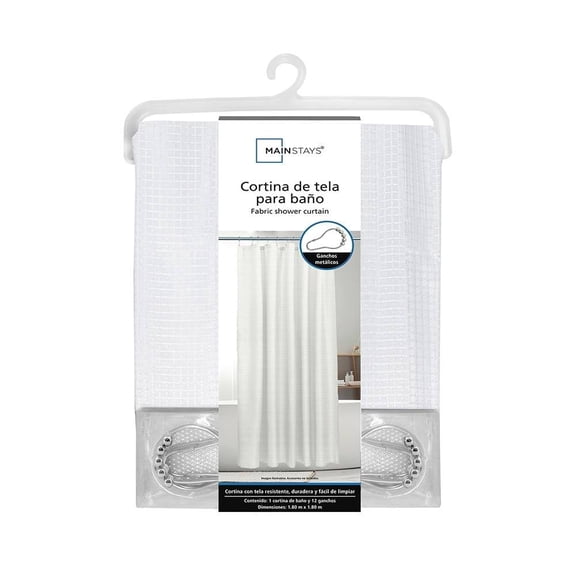 Cortina de Baño Mainstays Jaquard Blanco 180x180 cm
