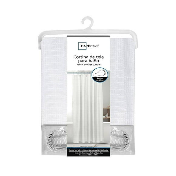 Cortina de Baño Mainstays Jaquard Blanco 180x180 cm