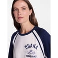 thumbnail image 4 of Disney Stitch Women’s Graphic Skimmer Raglan Tee with Short Sleeves, Sizes XXS-XXL, 4 of 5
