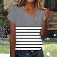 thumbnail image 1 of mfyjkho Tops Para Salir, Camiseta Informal Holgada De Manga Corta Con Botones Y Estampado Para Mujer Tops Para Hacer Ejercicio Para Mujer Xl, 1 of 7