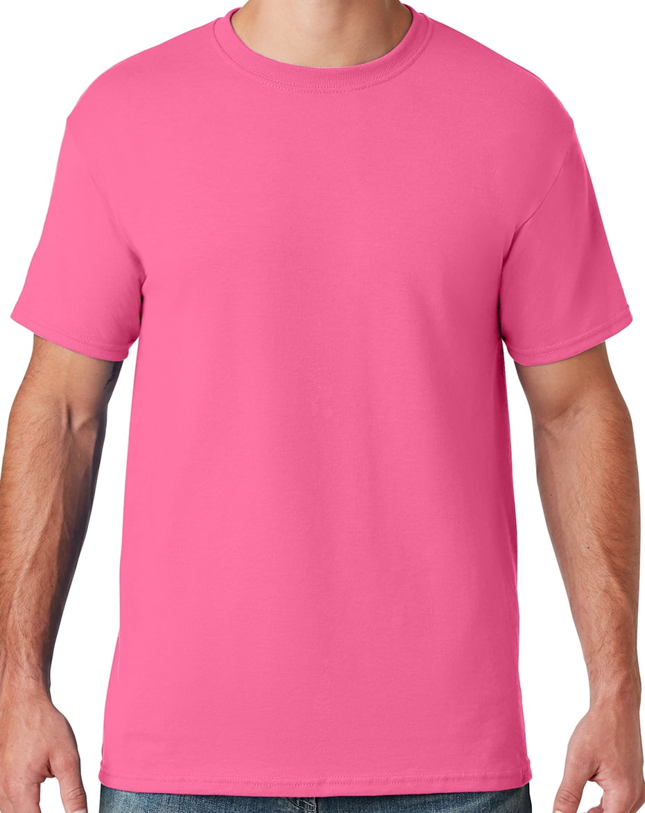 Hanes Mens NEONS Moisture Wicking T-Shirt Cotton/Poly Blend 40+UPF S-XL 2XL 3XL 