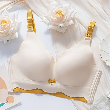 

2-pack Women Full Cup Thin Feeding Underwear Plus Size Wireless Adjustable Bra Cover B C Cup Large Size Bras strapless bras for women