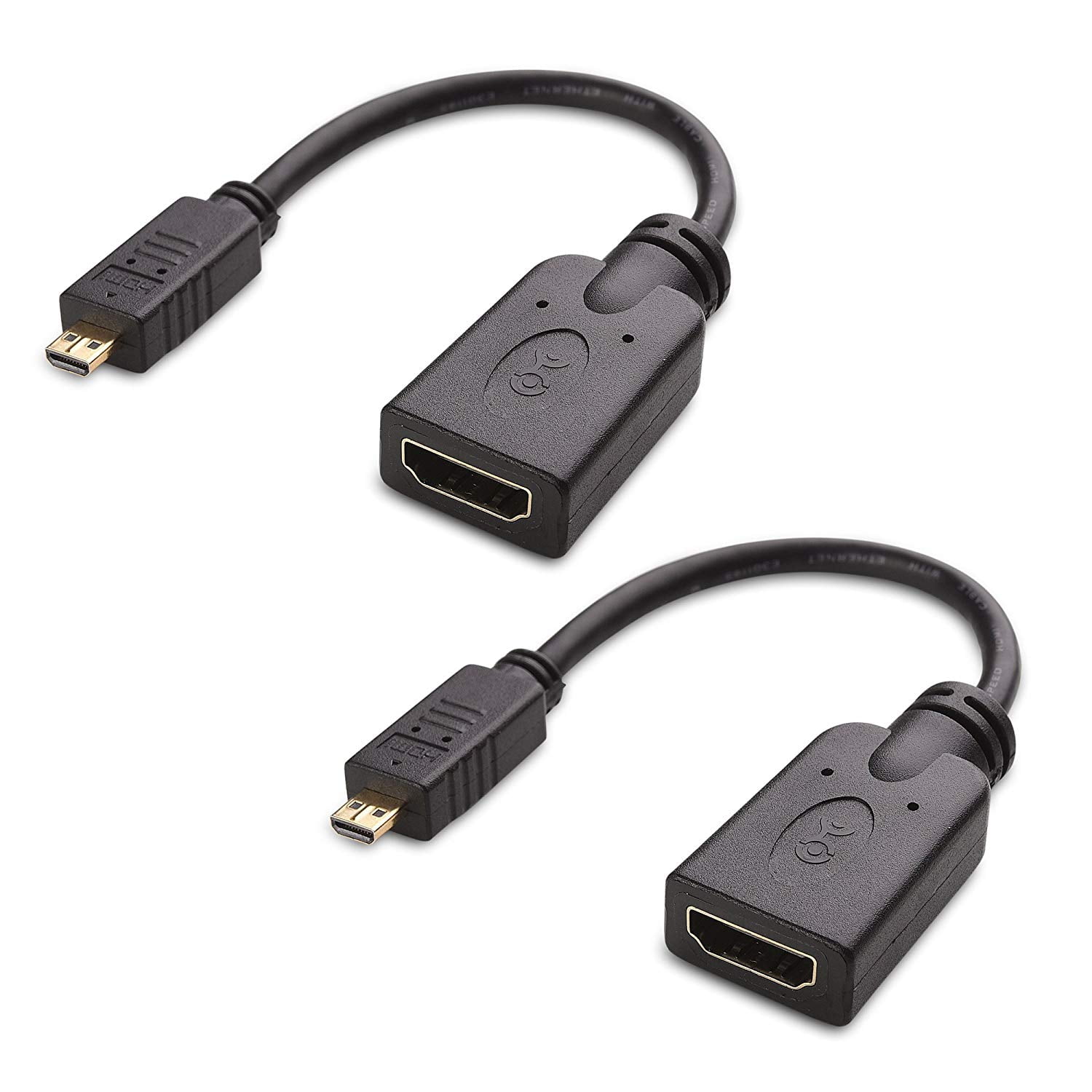chance har en finger i kagen galleri Cable Matters 2 Pack Micro HDMI to HDMI Adapter (HDMI to Micro HDMI Adapter)  6 Inches - Walmart.com