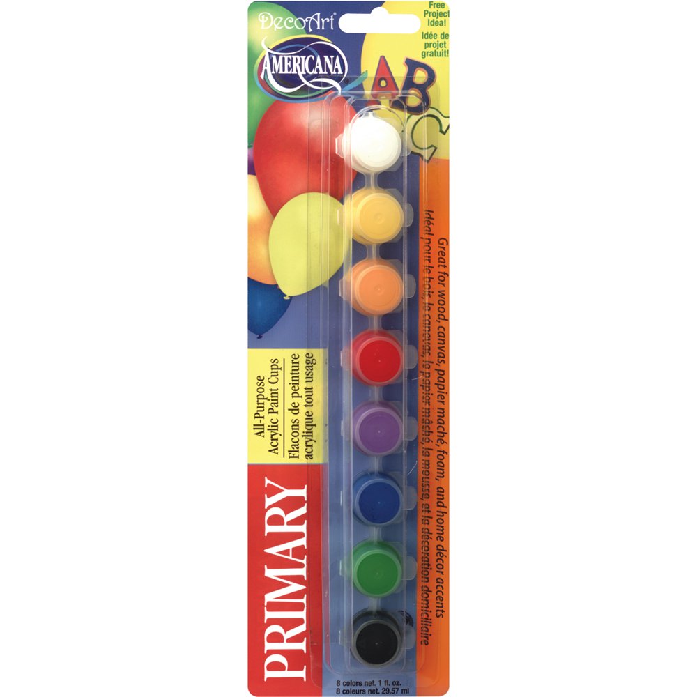 Americana AllPurpose Acrylic Paint Pots 8/PkgPrimary