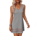 thumbnail image 5 of ClodeEU Women's V Neck Sleeveless A Line Mini Dress, Casual Summer Swing Dress Gray,Women's Plus M, 5 of 6