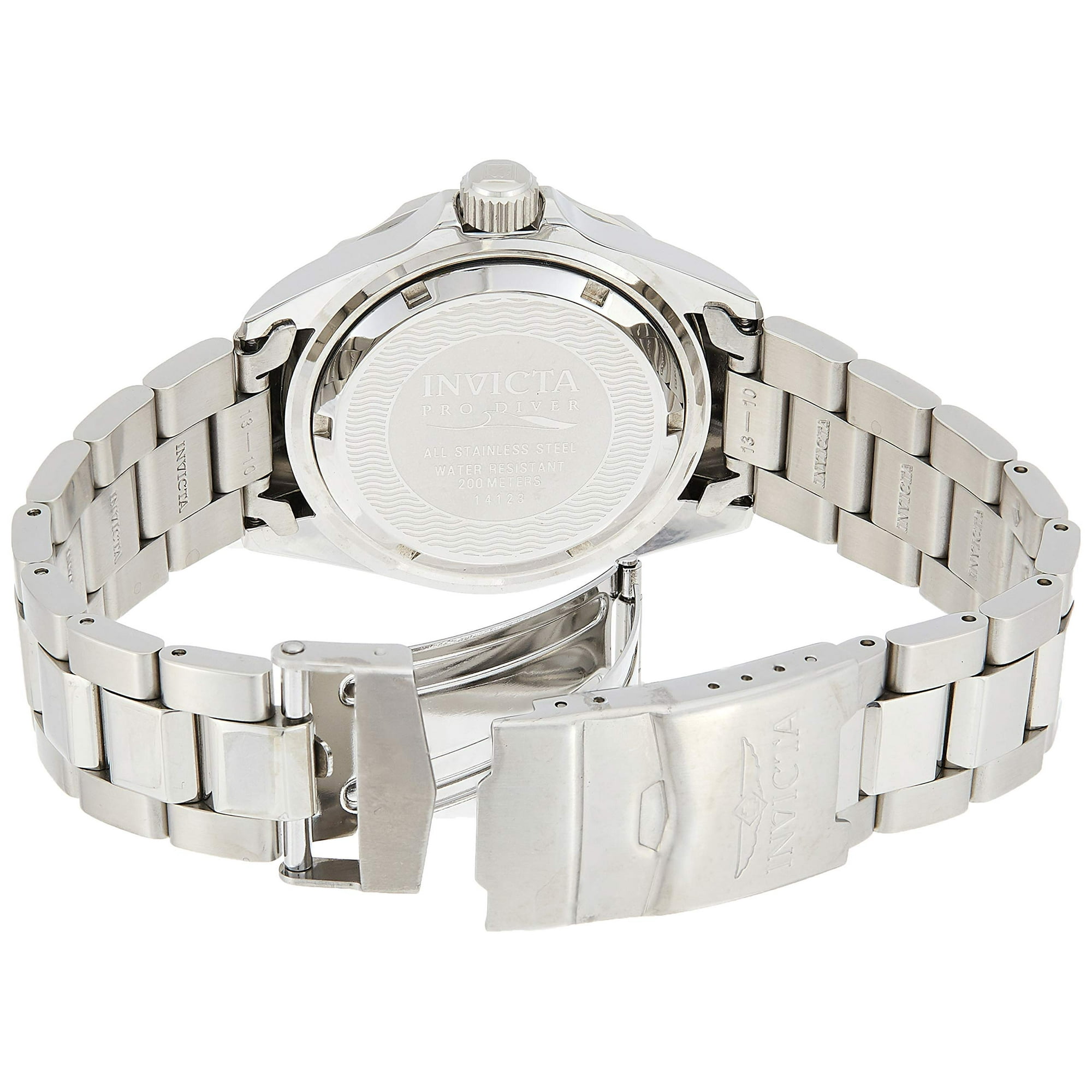Invicta Men s Pro Diver 14123 Silver Stainless Steel Quartz Fashion Watch Walmart
