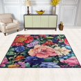 thumbnail image 2 of Yayeee Area Rugs for Living Room 5.2'x4' Non Slip Washable Bedroom Floor Carpet, Vibrant Pink Floral Pattern, 2 of 5