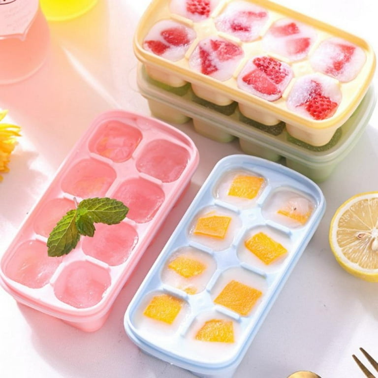 Ice Cube Trays Silicone Ice Cube Molds with Lid Flexible Ice Trays