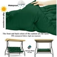 thumbnail image 5 of Replacement Cushions for Swing, Waterproof Porch Swing Cushion, 2-3 Seat Outdoor Bench Cushion with Backrest for Patio Furniture Garden Porch Loveseat Glider Pad (Dark Green 70*40in), 5 of 7