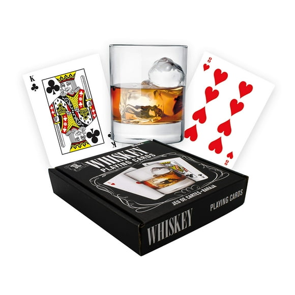 Baraja de cartas Gamago con forma de whisky para amantes del whisky