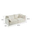 thumbnail image 3 of Luxury 2 Piece Cloud Couches Set, Modern Upholstered Chenille 3 Seater and Loveseat Sofa Set with 9 Pillows for Living Room Bedroom Office Apartment, White, 3 of 7