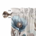 thumbnail image 5 of Half Window Curtains 24 Inches Long, Spring Floral Window Treatment Curtain Drapes, Teal Tulip Farmhouse Retro Botanical Herb Short Curtains Tiers for Kitchen Over Sink, 27.5"x24", 2 Panels, 5 of 7