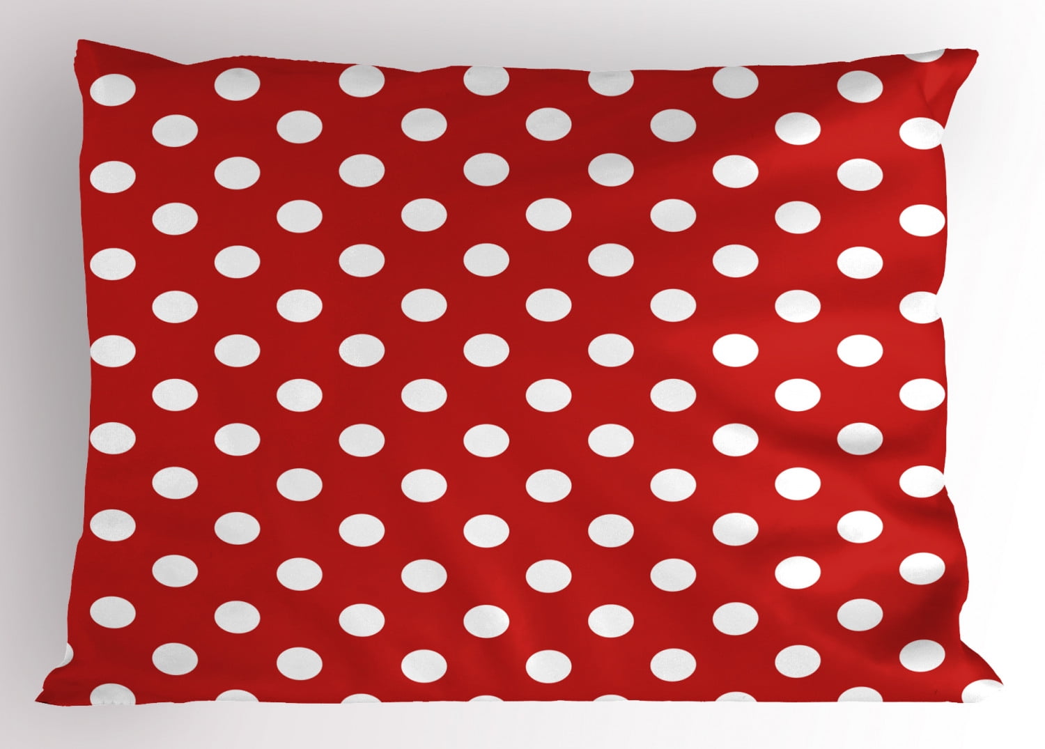 Retro Pillow Sham Vintage Polka Dots with Big White Circular Round