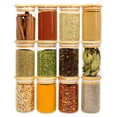 thumbnail image 1 of Savvy & Sorted 12 Natural Bamboo Spice Jars - 8.5Oz Large Glass Jars With Bamboo Lids - Seasoning Jar With Airtight Lids Containers Herb Spice Rack Kitchen Organization, 1 of 4