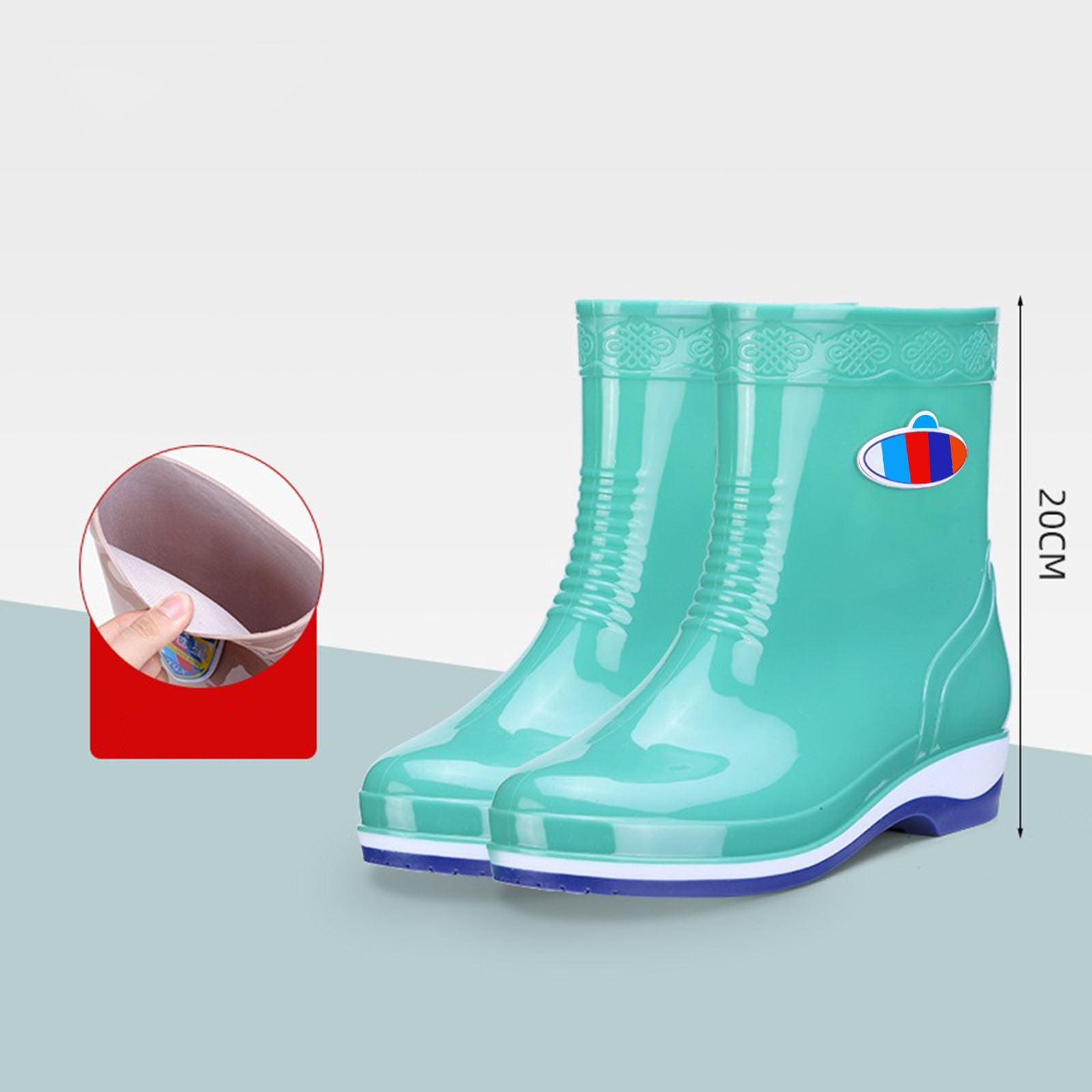 IUJSOY Ankle Rain Boots for Women Short Boots Elastic Slip on Lightweight Comfortable Garden Outdoor Shoes