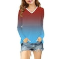 thumbnail image 6 of zbxnLI Teen Girls T-Shirts Gradient Long Sleeve Tee Fall Winter Basic Shirts Casual Tops for Little & Big Girls, 6 of 8