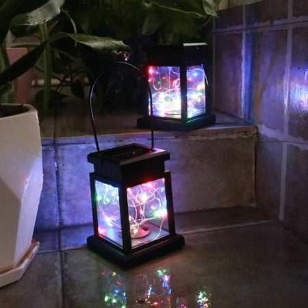 

Hanging Solar Lights Outdoor - Solar Powered Waterproof Landscape Lanterns Solar Table Lamps with Retro Design Warm LEDs Fairy Lights for Indoor Tabletop Patio Garden and Pathway Decoration