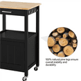 thumbnail image 5 of Alden Design Rolling Storage Kitchen Cart, Black, 5 of 10