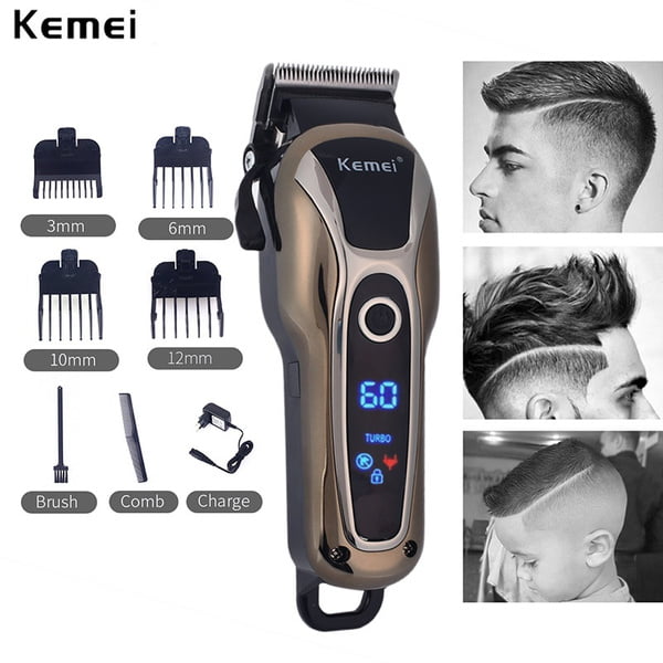 Kemei KM-1990 Cordless Professional Hair Clipper Trimmer Electric Beard ...