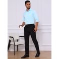 thumbnail image 5 of DARING DIVA Men's Point Collar Button Long Sleeve Business Shirts 2XL Light Blue, 5 of 7