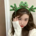 thumbnail image 5 of Aellinatey Carnivals Green Frog Headband Plush Hairbands Cute Girls Washing Face Headband, 5 of 21